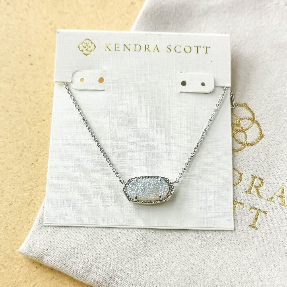NEW Kendra Scott Silver Drusy Elisa Necklace
